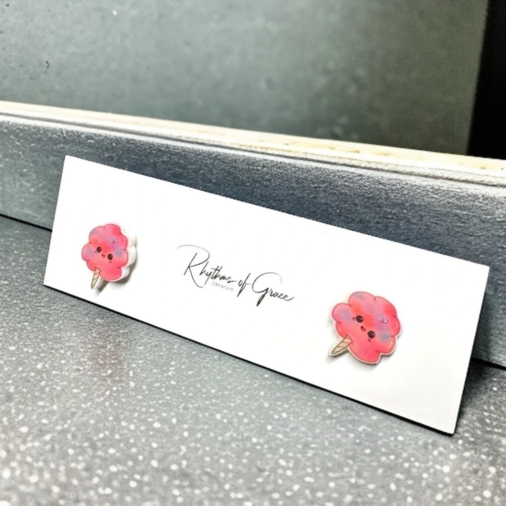 Sweeten Your Style: Adorable Cotton Candy Stud Earrings! 🍭✨ NWT Summertime Studs
